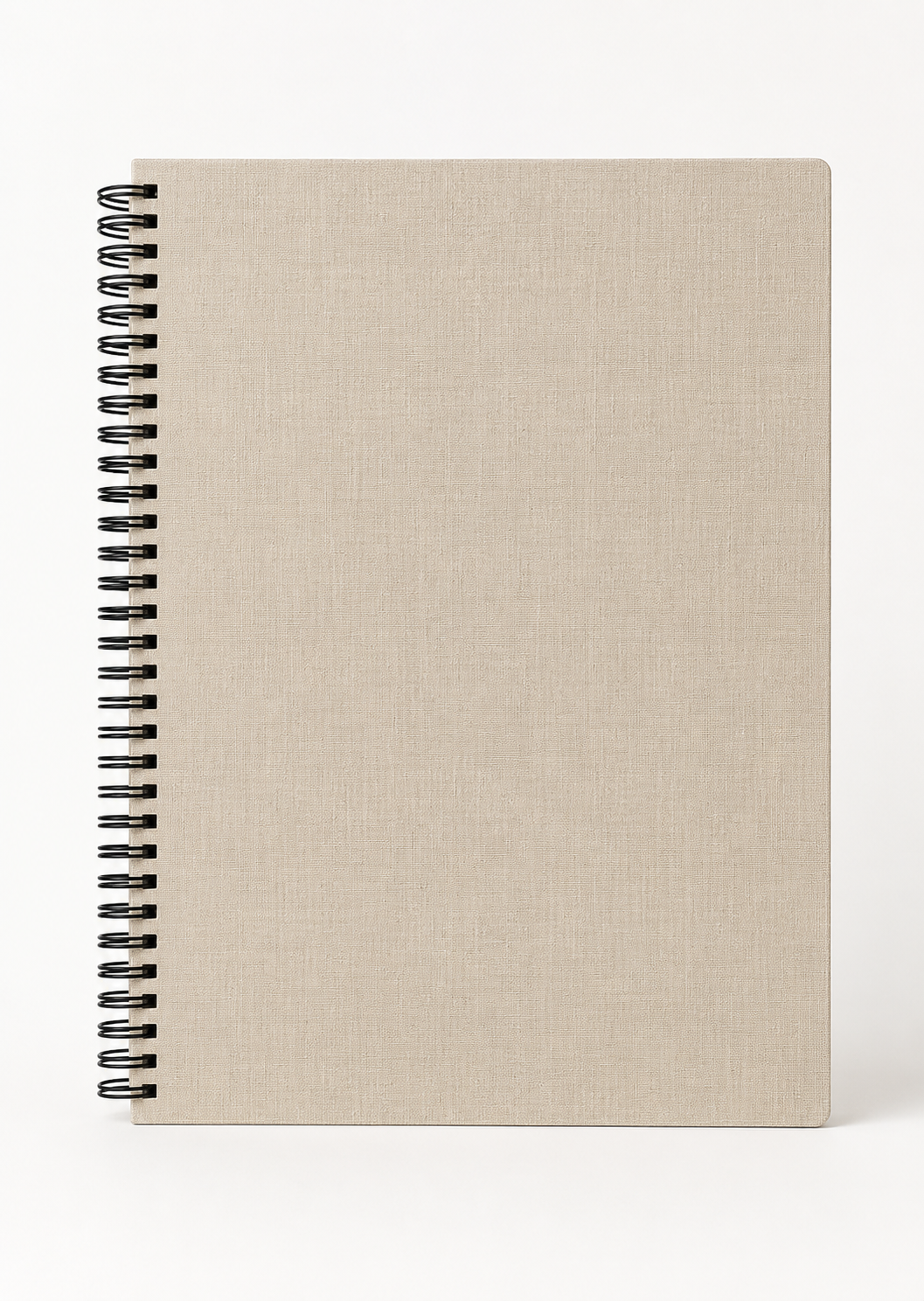 A3 beige spiral-bound book