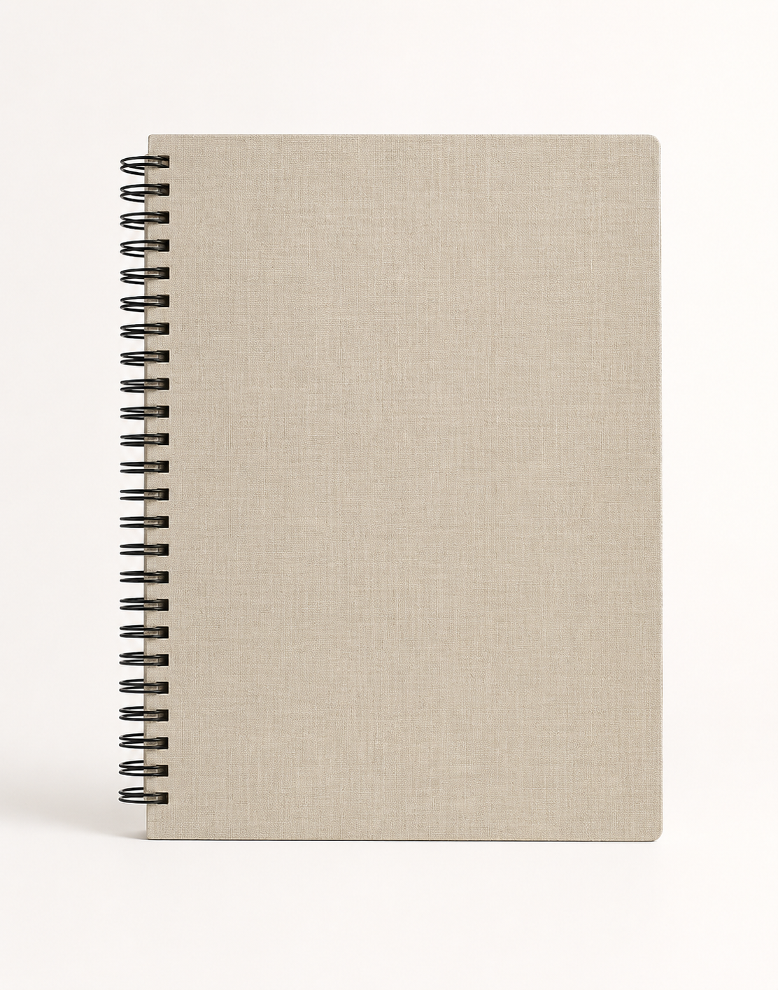 A4 beige spiral-bound book