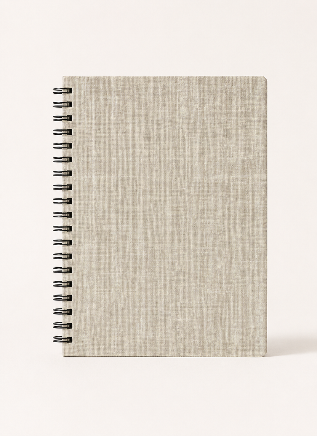 A5 beige spiral-bound book