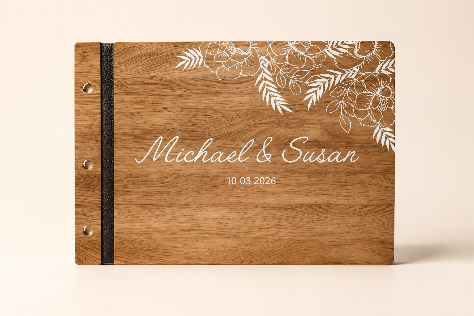 Personalised wooden photo album